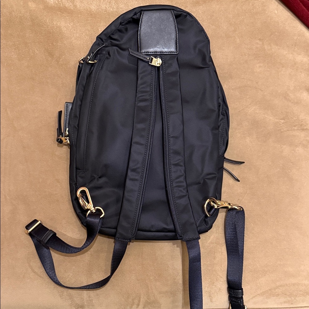 Tumi Women's Black Backpack with Gold Accents - Picture 3 of 6